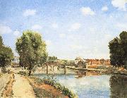 Camille Pissarro Pang map of the railway bridge Schwarz Germany oil painting artist